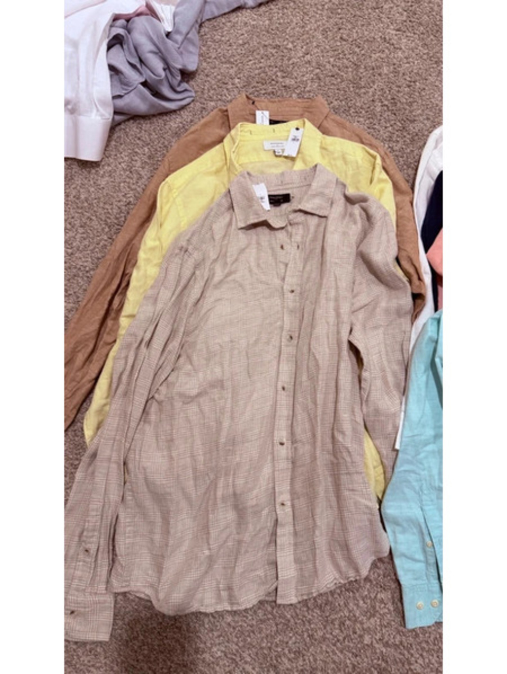 Banana Republic Linen Shirt Lot 7 L Slim 3 NWT